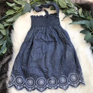 Old Navy Chambray Scalloped Hem Dress